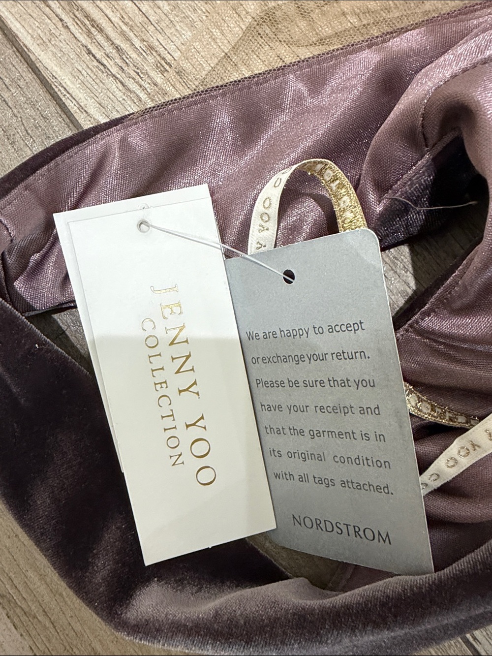 NWT Jenny Yoo Velvet Maxi Gown in Vintage Plum - Picture 9 of 10